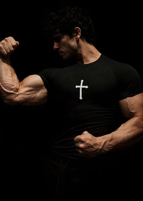 Compression Workout Shirt (Cross & Wing Graphic)