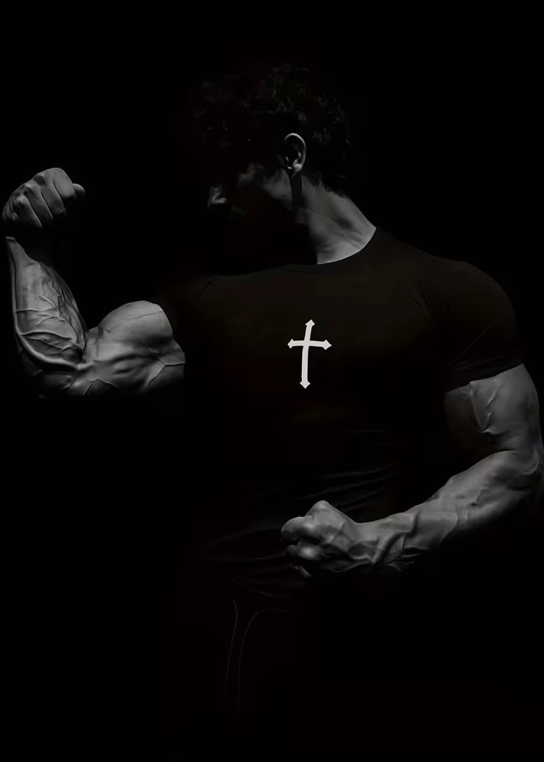 Compression Workout Shirt (Cross & Wing Graphic)